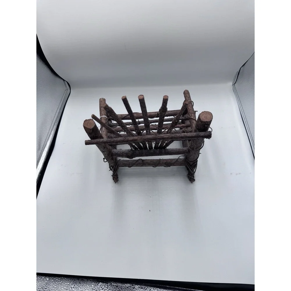 Vintage 12 In H Miniature Hand Made Rustic Wooden Twig Folk Art Rocking Chair